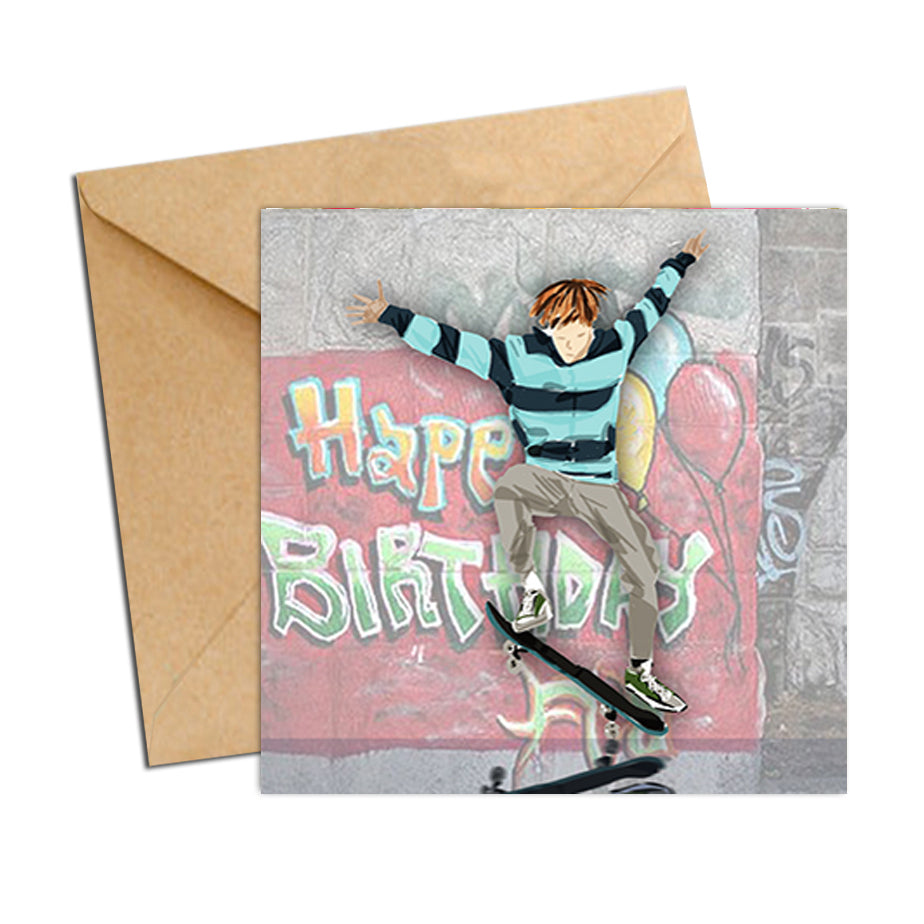 Card - Birthday Boy Skateboarder