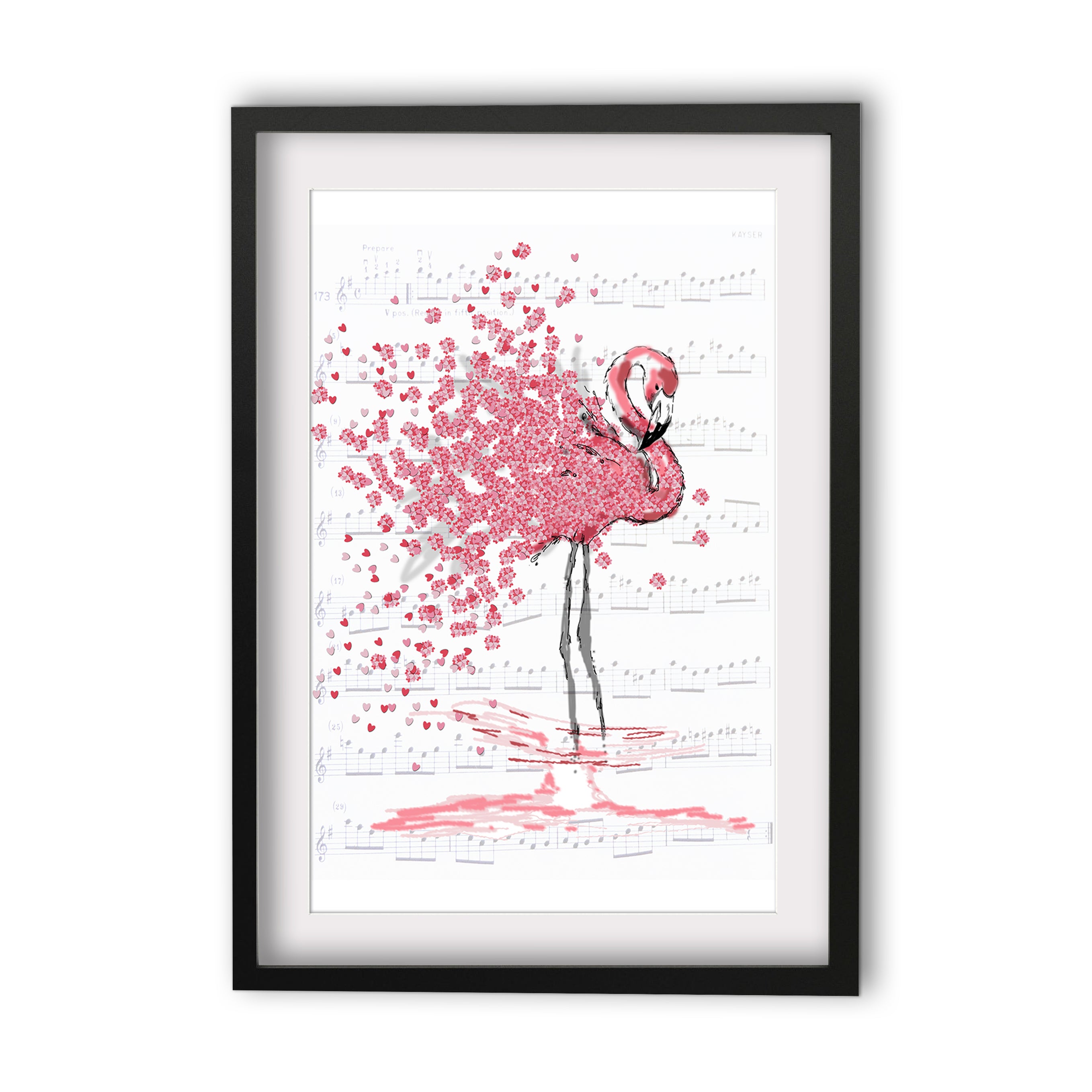 Print Heart Confetti Flamingo - SketchMill