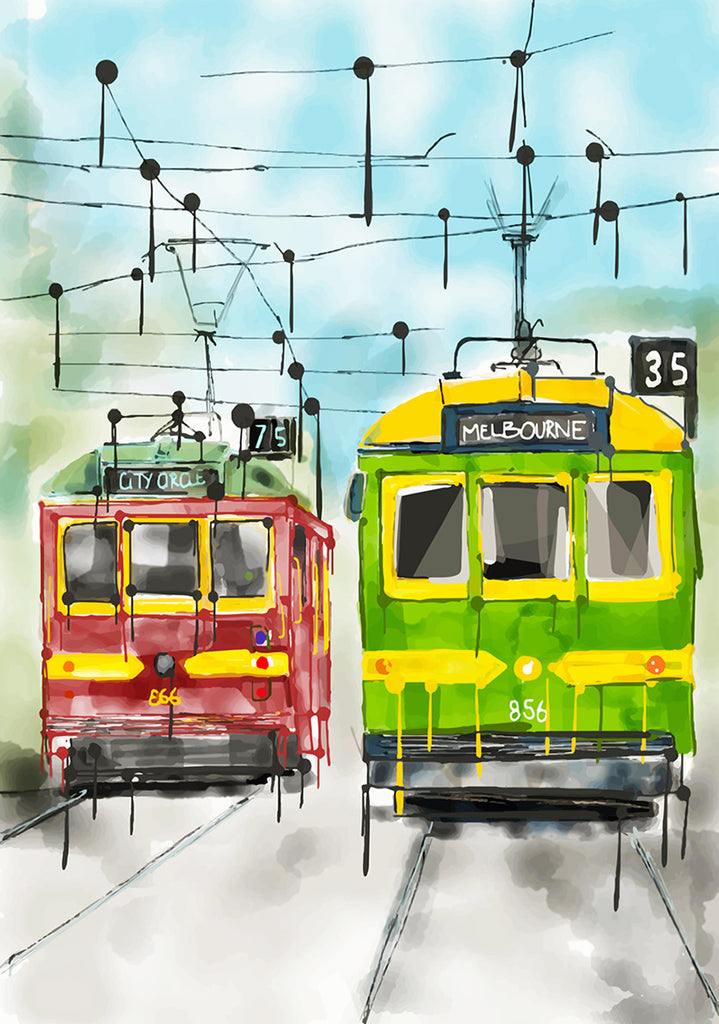 Print (Iconic) - Melbourne Trams (Portrait)