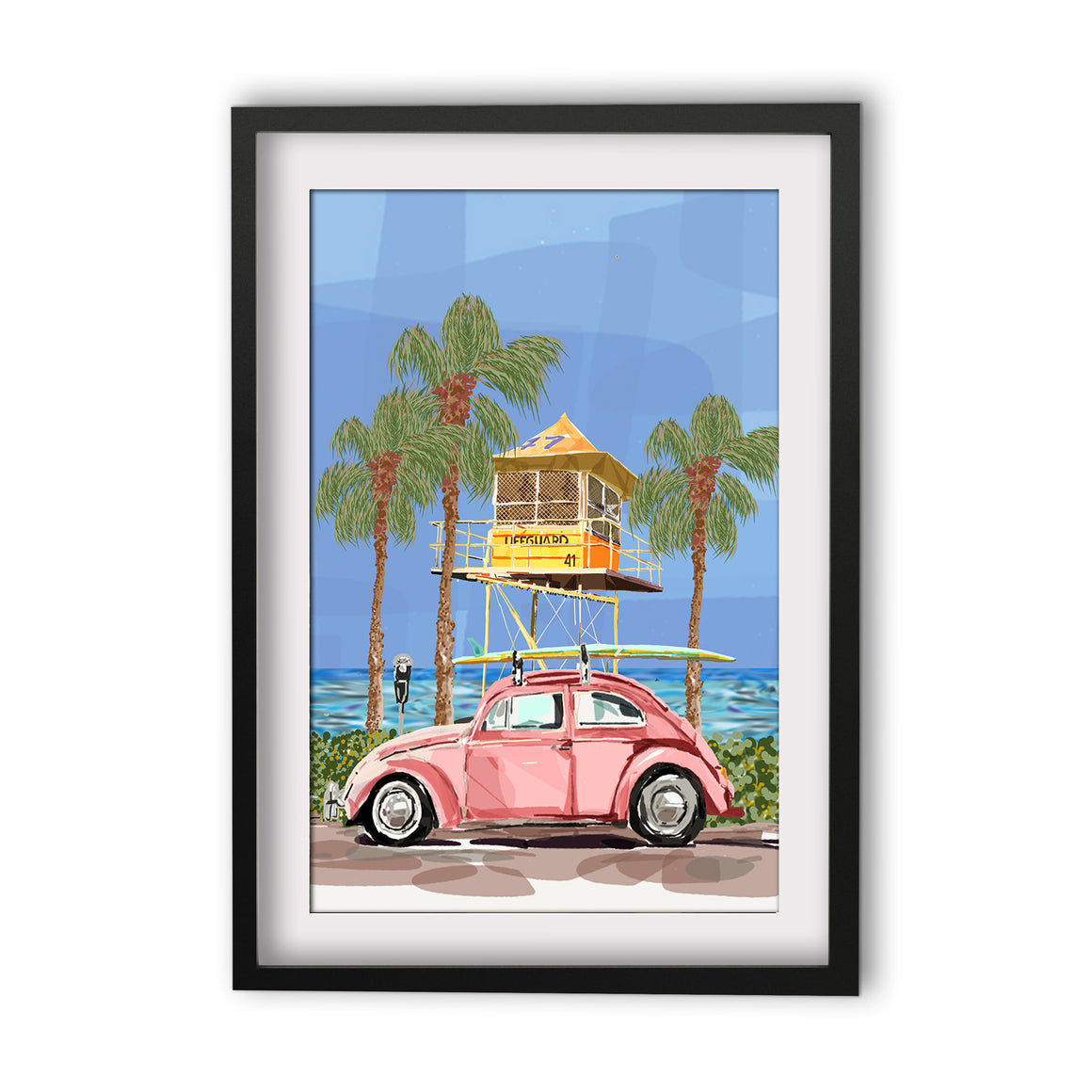 Print (Iconic) - Coastal Surf Tower with Buggy