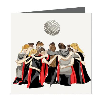 Card - Sports - Netball Black and Red