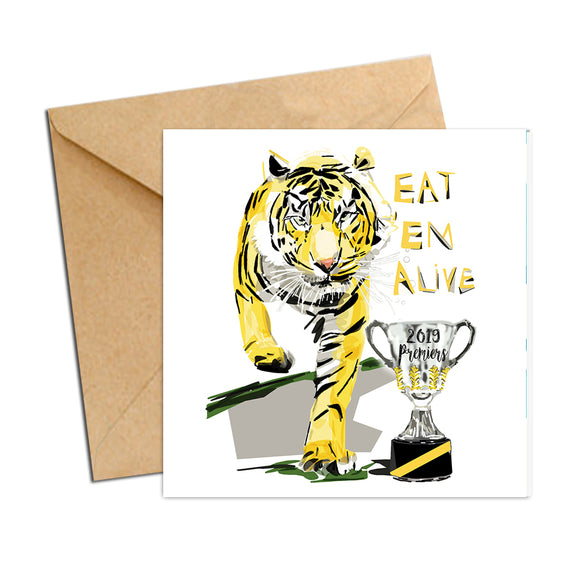 Card - AFL Tigers Premiers 2019 - Eat Em Alive