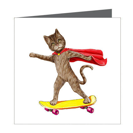 Card - Cat on Skateboard