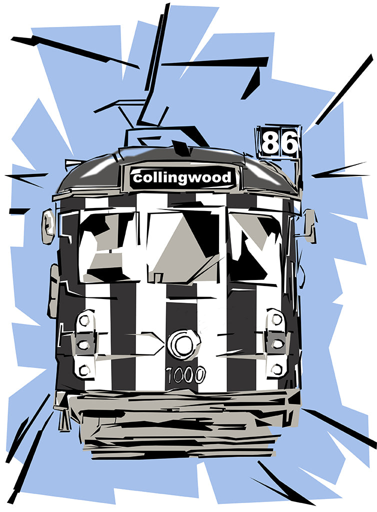 Print Football AFL - Colingwood Tram