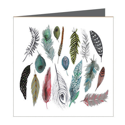 Card - Feathers Various