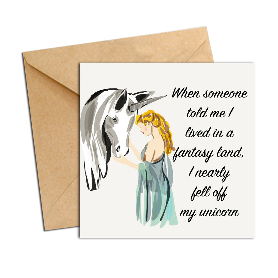 Card - Quote - Fell off my Unicorn