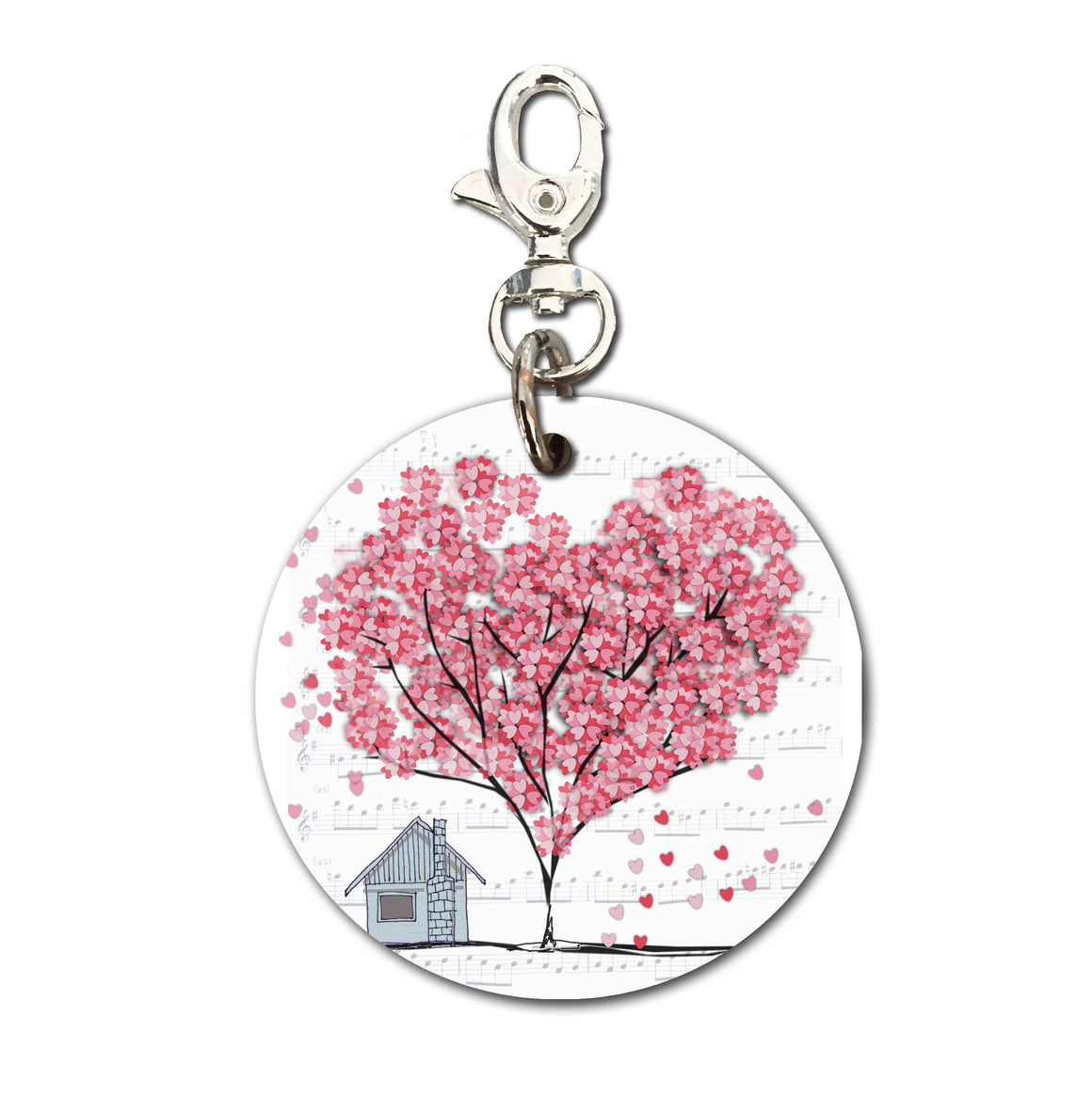 Keyring (Circular) - Heart Confetti Tree House