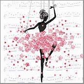Small Cards (Pack of 10) - Heart Confetti Ballerina