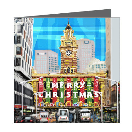 Card - Xmas Iconic Melbourne Flinders Street