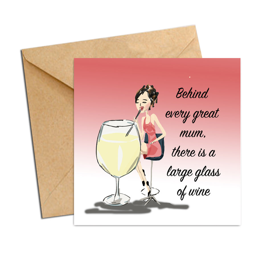 Card - Mum glass of wine